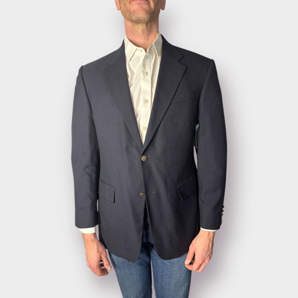 Oscar de la Renta‎ Navy Wool Blazer